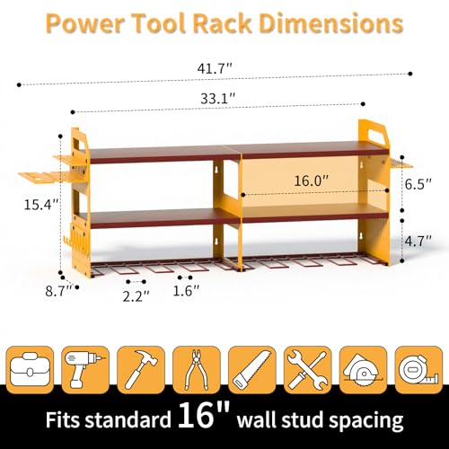 Large Power Tool Organizer Wall Mount, Drill Holder - Image 4