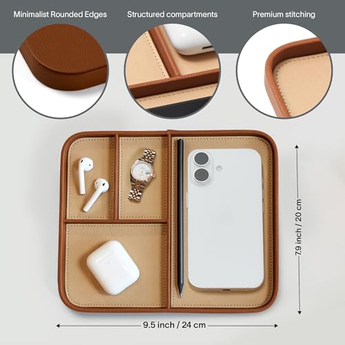Nordik Leather Valet Tray - Medium EDC Tray - Sand B | All Products - Image 6