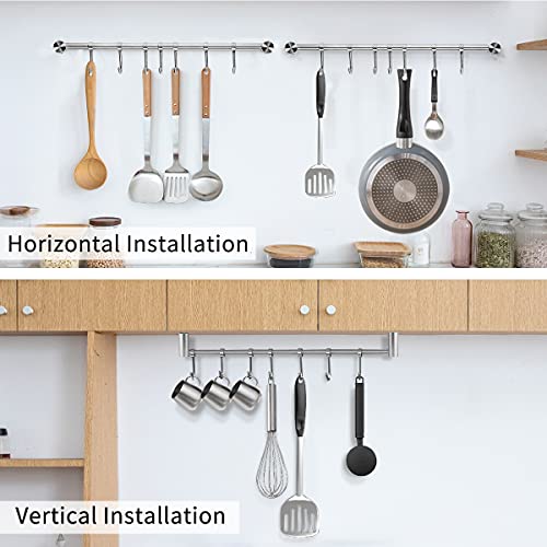 Audmore Kitchen Utensil Rack 2PCS, 15.6” Pot & Pan Hanging - Image 5