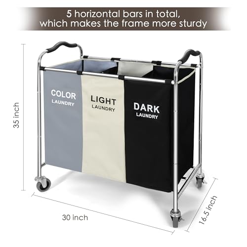 Laundry Basket with Wheels, 240l Laundry Hamper with | All Products - Image 4