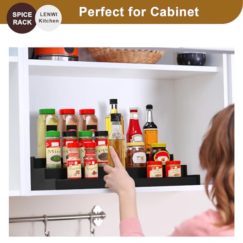 Lenwi Spice Rack Organizer for Cabinet, 3 Tier Expan - Image 7