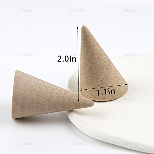 AUEAR, 10 Pack Wood Cone Ring Display Stand - Image 7