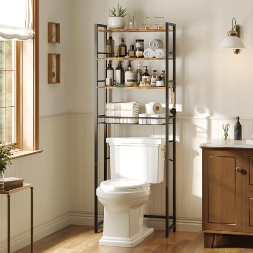 Over The Toilet Storage Shelf, 4-Tier Bathroom Organizer - Image 5
