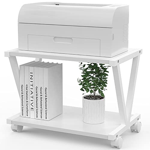 VEDECASA Retro Desktop Printer Stand,2 Tier Wood Printer Shelf - Image 2