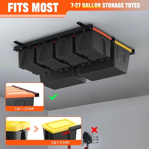 TORACK Garage Ceiling Bin Storage Rack, Overhead Tote | Garage Storage - Image 5