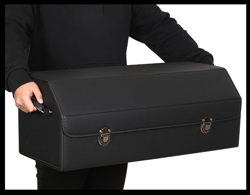 Car Trunk Organizer Leather Storage Box with Lid for Trunk - Image 6