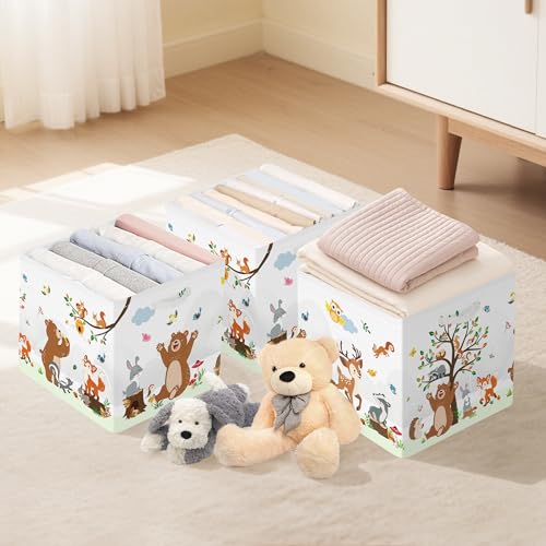 Clastyle 11.8" Animal Storage Basket Set of 3 for Kid Toy Clothes - Image 7