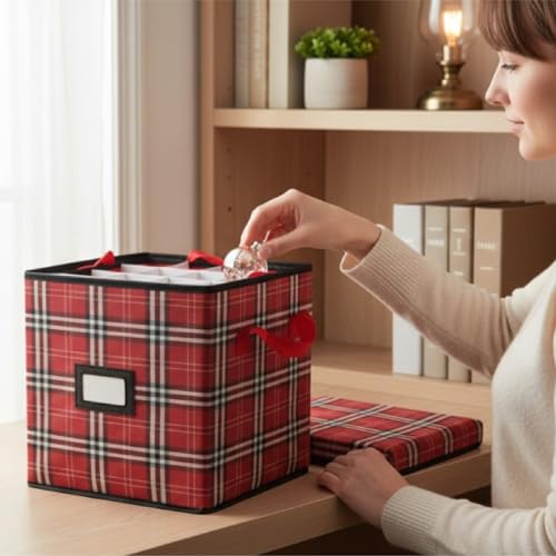 DOMINO STORY Plaid Multipurpose Storage Organizer | Home Organization - Image 2