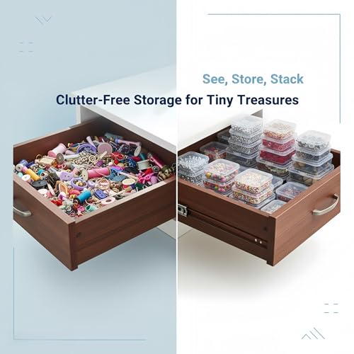 LJY 32 Clear Square Plastic Boxes, 4 Sizes for Hardware - Image 5