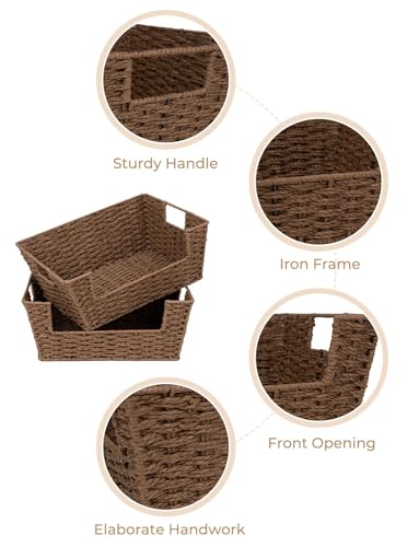 StorageWorks Pantry Baskets for Organizing, Paper Rope Brown - Image 5