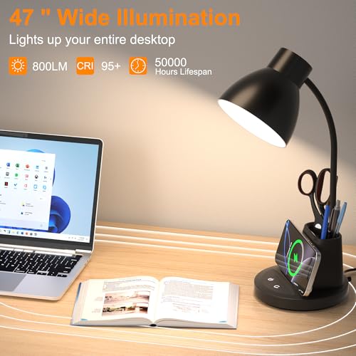 10W Wireless Charging LED Desk Lamp with Pen Holder, | All Products - Image 6