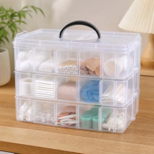 3-Tier Stackable Storage Container Box with Dividers-30 - Image 7