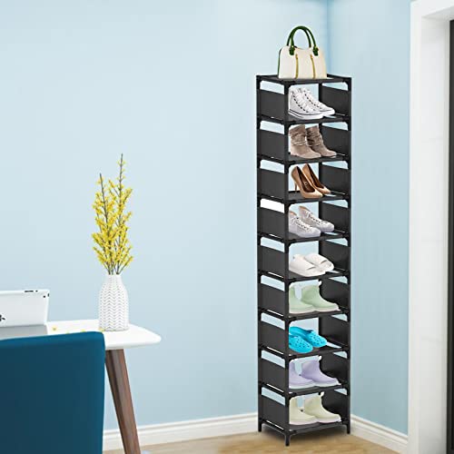 10-Tier Vertical Shoe Rack, Tall Narrow Shoe Shelf Space Saving - Image 6
