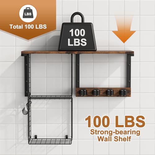 Housolution Wall Mount Broom Holder Laundry Room Storage - Image 6