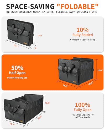 Sturdy Car Trunk Organizer - Firm Inner Panels, Foldable Storage - Image 3
