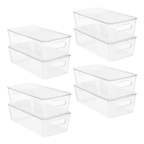 Vtopmart 8pcs Clear Stackable Storage Bins with Lids - Image 2