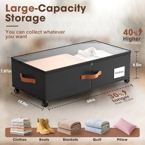 Eastherry Under Bed Storage with Wheels, 2 Pack | Home Organization - Image 3