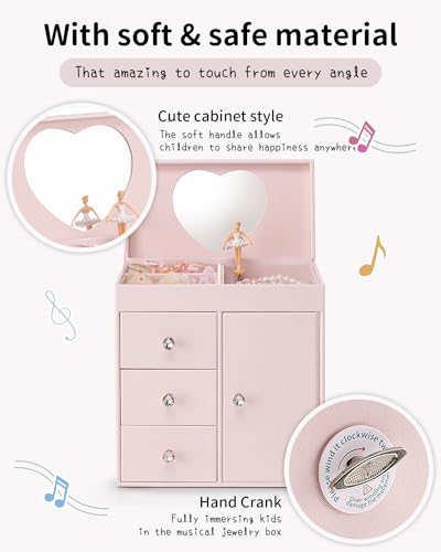 VLANDO 4 Layer Musical Jewelry Box, 3 Drawers Storage - Image 5