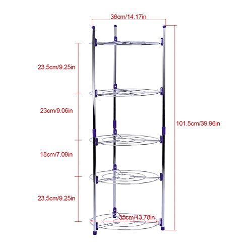 Cookware Stand,5 Tiers Round Shelf Storage Tower for Home Kitchen - Image 6