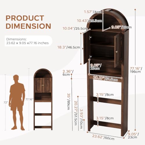 Arched Over the Toilet Storage Cabinet, Freestanding - Image 3