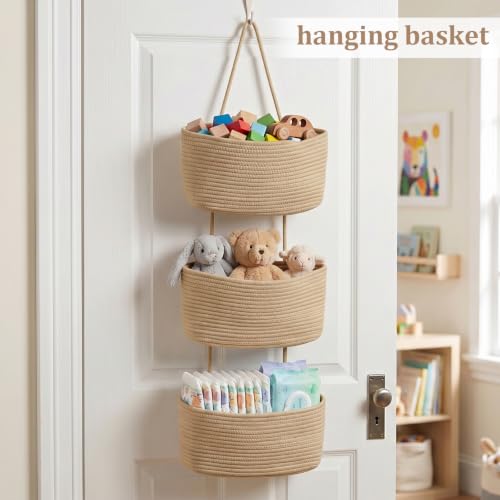 TeoKJ Over the Door Hanging Storage Basket Woven 3 T | All Products - Image 5
