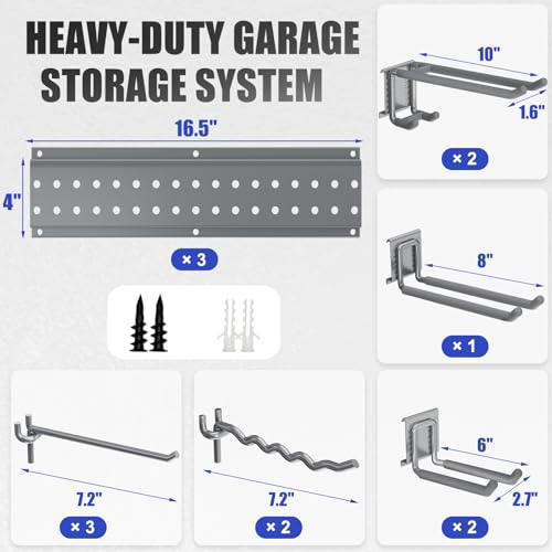 Garage Tool Organizer Wall Mount 49.5 inches with 10 - Image 3