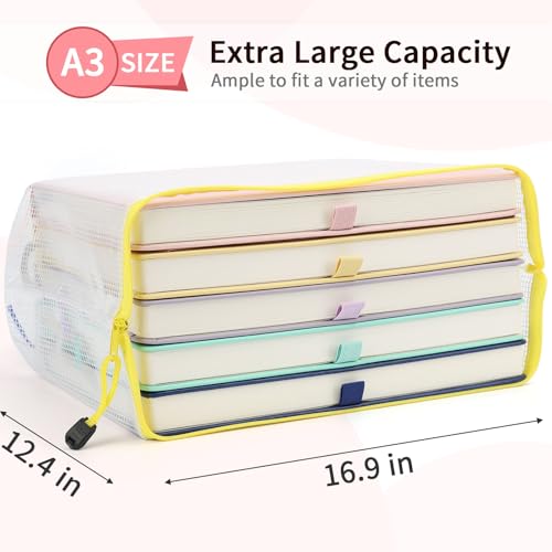 Umriox 12 Pack A3 Mesh Zipper Pouch Bags, Board Game - Image 3