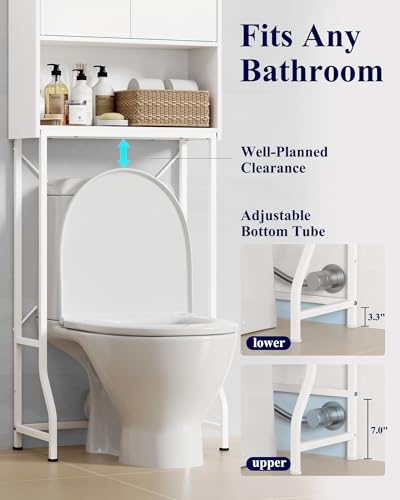 Kitsure 68.1"H Over Toilet Storage Cabinet, Magnetic Door - Image 6