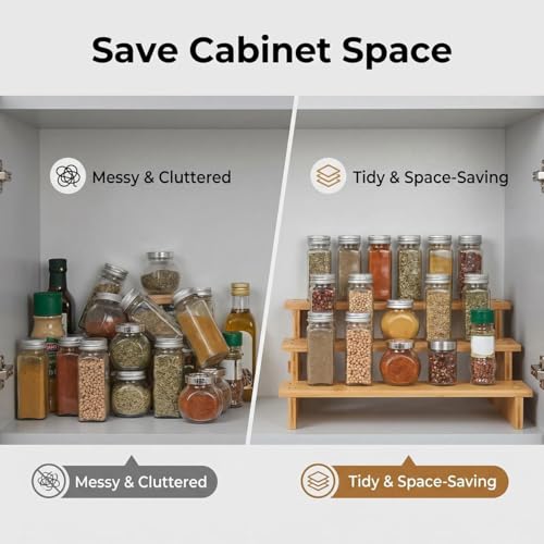 JinDoWin 2 Pack Spice Rack Organizer for Cabinets,Countertop & - Image 6