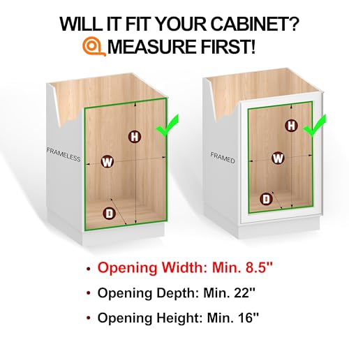 JOWBOOW 2-Tier Narrow Cabinet Pull Out Shelves, 8" W | All Products - Image 5