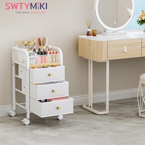 Rolling Makeup Organizer Cart - Under Desk Vanity Makeup - Image 5