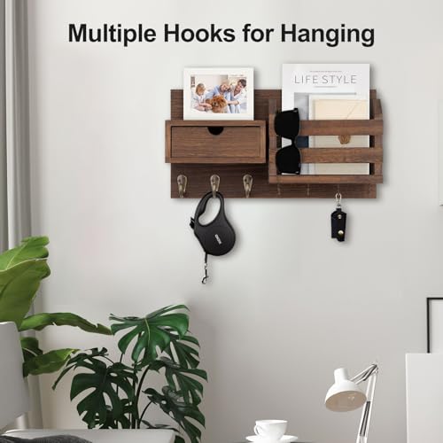 Lwenki Wall Mount Key Holder with Mail Organizer, 100% - Image 6