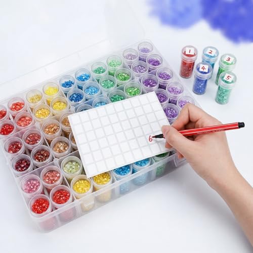 2 Pack Diamond Art Storage Containers, 120 Grids Beads - Image 3