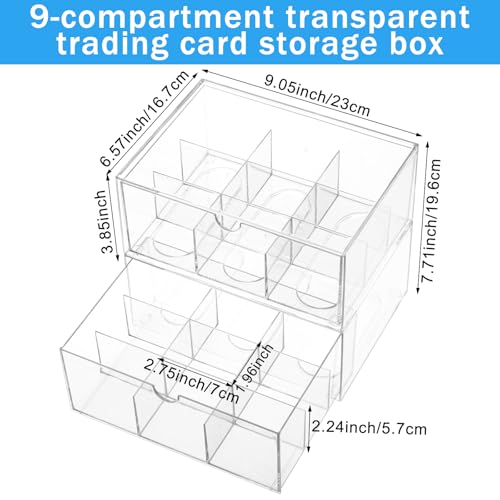 2 Pack Trading Card Storage Box - 3200+ Clear Plastic - Image 4