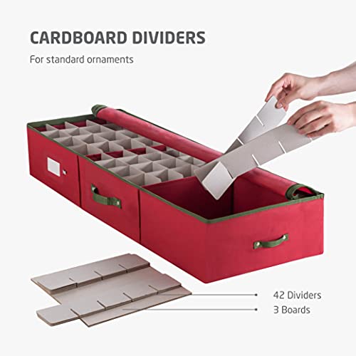 ZOBER Underbed Christmas Ornament Storage Box - Stores 120 - Image 6