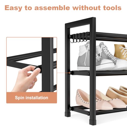 LANTEFUL 3-Tier Expandable Shoe Rack for Closet - Image 7