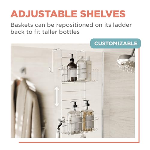 Zenna Home Shower Caddy Hanging Over the Shower Door Organizer - Image 5