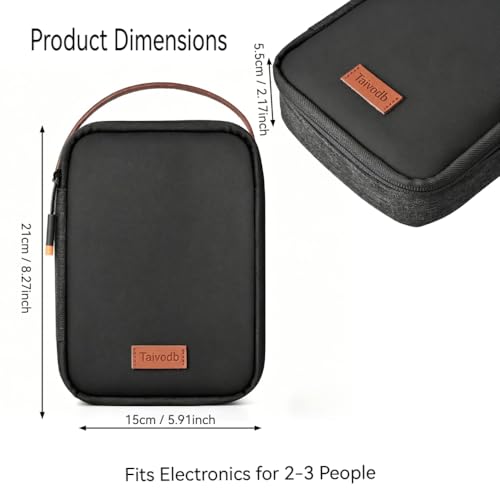 Tech Pouch 8.3" Cable Organizer, Leather Handle EDC Bag - Image 7
