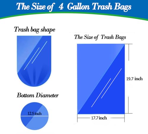 4 Gallon 100pcs Small Black Trash Bags Strong Black Garbage Bags - Image 3