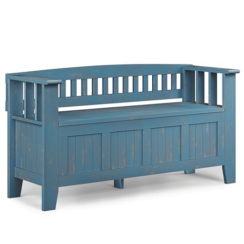 SIMPLIHOME Acadian 48" Wide Solid Wood Storage Bench - Image 2