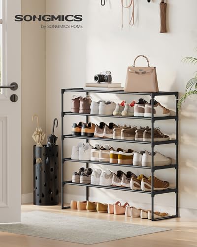 SONGMICS Shoe Rack, 5-Tier Shoe Organizer, Metal Storage Shelf - Image 3