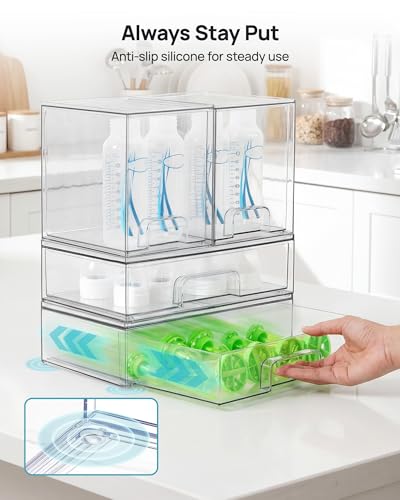 Vtopmart Clear Stackable Storage Drawers Set of 4, Baby - Image 8