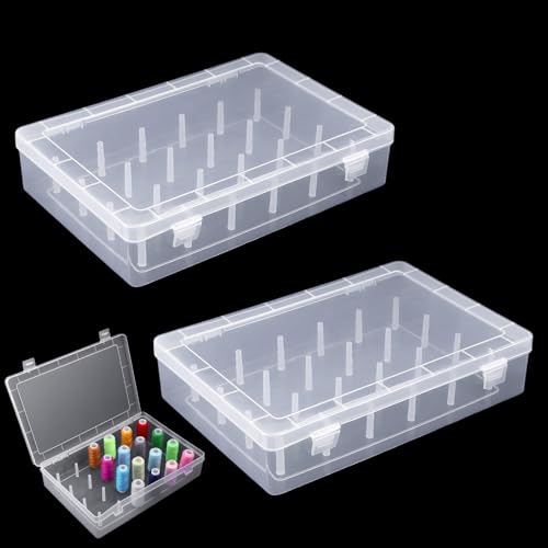 2-Pack Clear Thread Holder Organizer Boxes, Stackable - Image 2