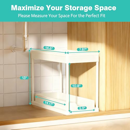 Under Sink Organizers and Storage 2 Pack, Pull-Out Sliding - Image 3