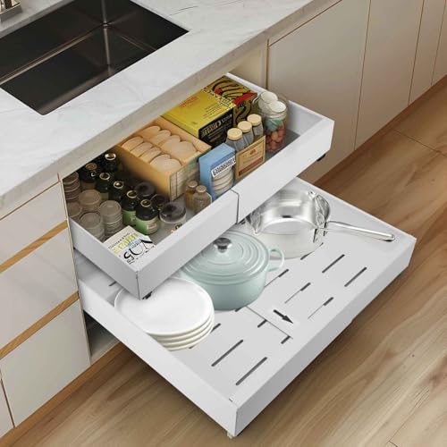 21" Deep Expandable Pull Out Cabinet Organizer,(12"-20")Sl - Image 2