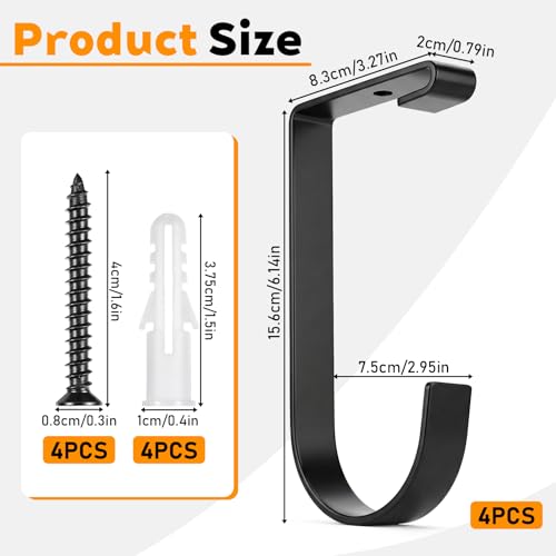 4 Pack Bike Hooks for Garage Ceiling, Overhead Garage | Garage Storage - Image 4