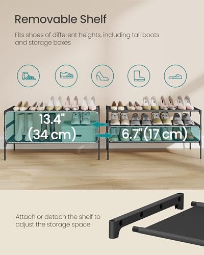 SONGMICS 3-Tier Shoe Rack, Space-Saving, Shoe Storage Organizer - Image 7