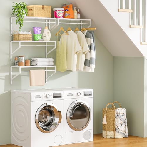 ThreeHio 2 Pack Expandable Laundry Room Shelves | Home Organization - Image 3
