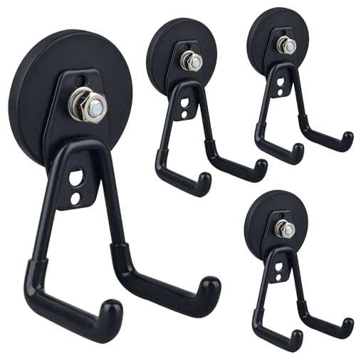 Uni-Mag Heavy Duty Magnetic Garage Hooks,4 Pack Strong - Image 2