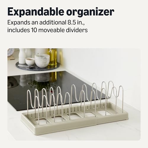 Amazon Basics Pot and Pan Organizer, Includes 10 Moveable - Image 3